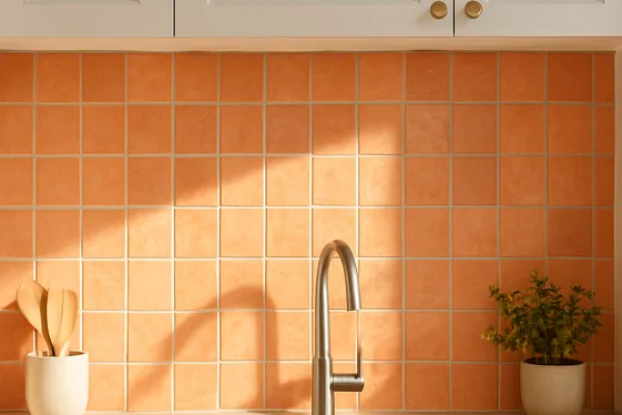 Peachy Backsplash Tiles That Pop illustration