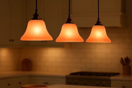 Warm Lighting Fixtures in Peach Tones illustration