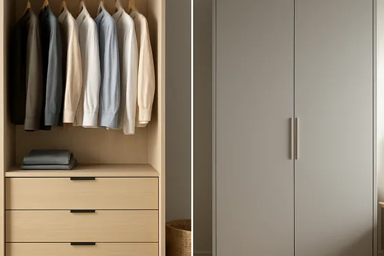 Compare Open vs. Closed Wardrobe Styles illustration