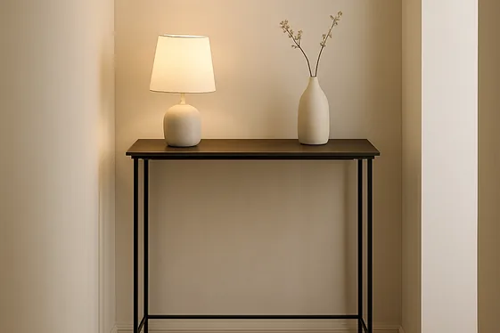 Numbered Steps for Installing a Slim Console Table illustration