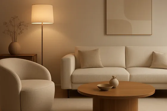 Balancing Warmth With Modern Furniture Shapes illustration