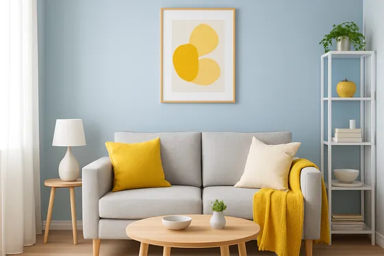 Designing Small Living Rooms with Blue and Yellow Optimally illustration