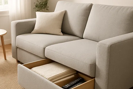 Using Sofas with Hidden Storage for Practicality illustration