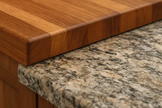 Wood and Natural Stone Countertop Combos illustration