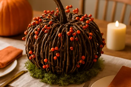 Rustic Pumpkin Centerpieces with Natural Elements illustration