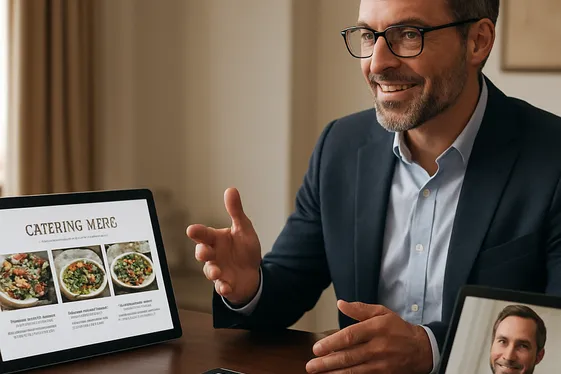 Virtual Catering Sales Manager illustration