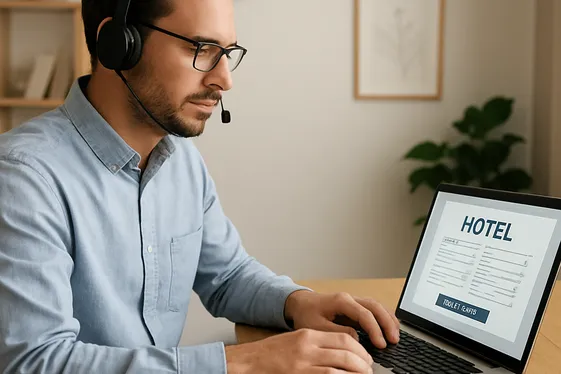 Remote Hotel Reservation Agent Role illustration