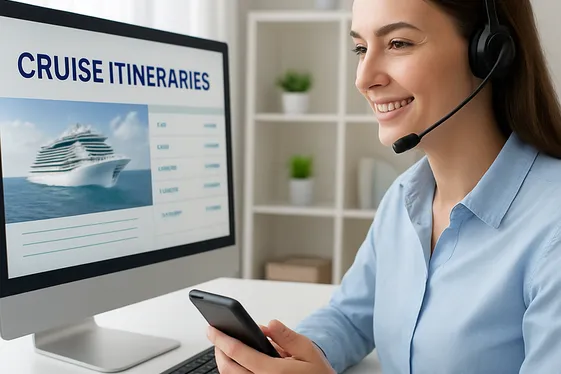 Remote Customer Service for Cruise Lines illustration