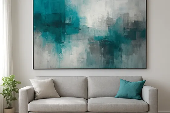Using Teal and Grey Artwork for Visual Impact illustration