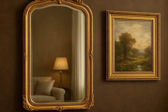 Decorating with Gold-Framed Artwork and Mirrors illustration