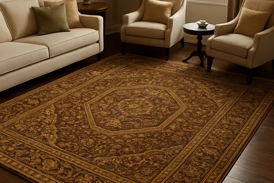 Selecting Area Rugs That Tie Brown and Gold Together illustration
