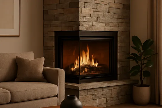 Incorporate a Corner Fireplace for Warmth and Ambiance illustration