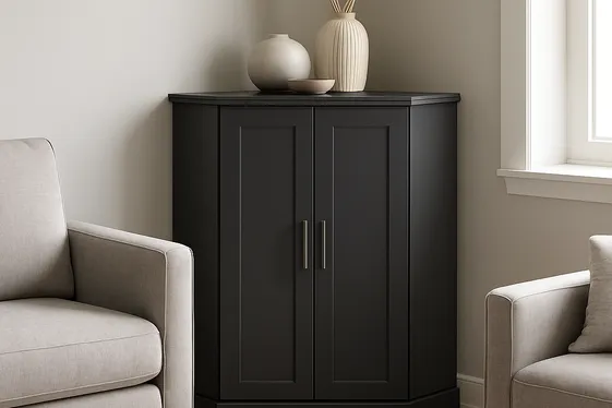 Use Corner Cabinets to Hide Clutter Elegantly illustration
