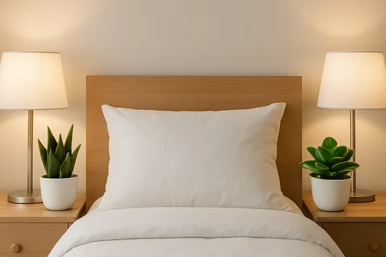 Placing Small Potted Plants on Nightstands illustration