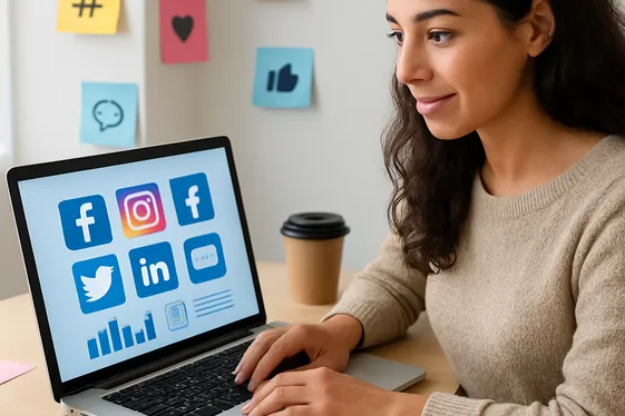 Manage Social Media Accounts for Small Businesses illustration