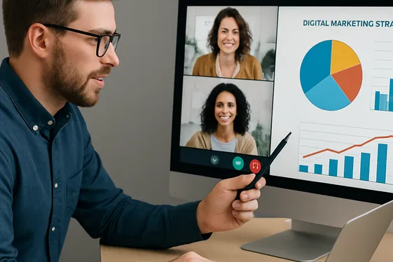 Digital Marketing Strategist for Remote Teams illustration
