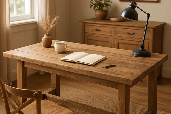 Rustic Oak Office Tables for Warmth and Texture illustration