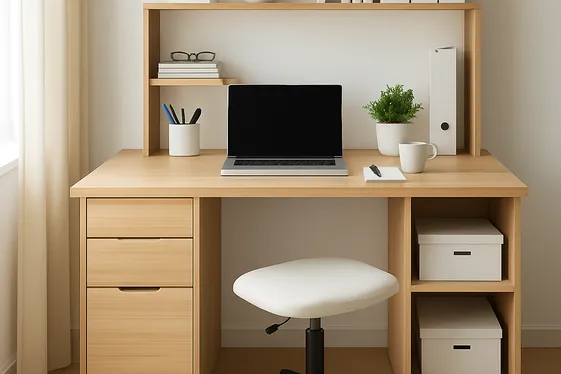 Office Tables with Built-In Storage Solutions illustration