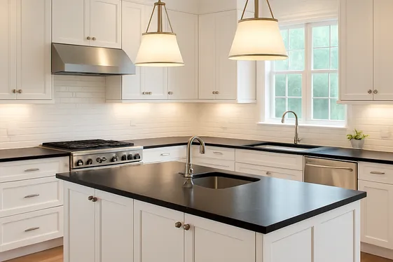 Incorporating Dark Countertops with Light Cabinets illustration