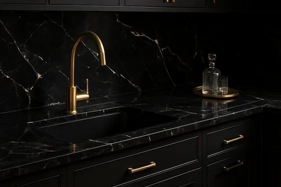 Black Marble with Subtle Veining for Sophistication illustration