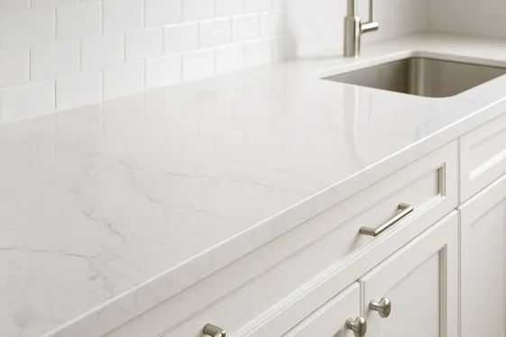 Choose White Quartz with Subtle Veining illustration