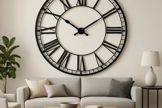 Oversized Wall Clock as a Functional Feature illustration