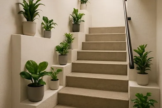 Incorporate Greenery with Planters Along the Staircase illustration
