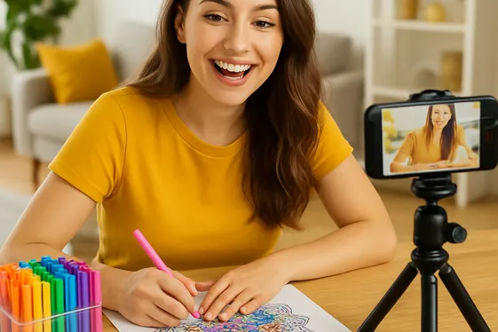Becoming a Coloring Influencer on Social Media illustration
