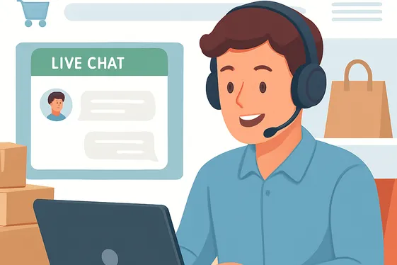 E-commerce Chat Moderation Careers illustration