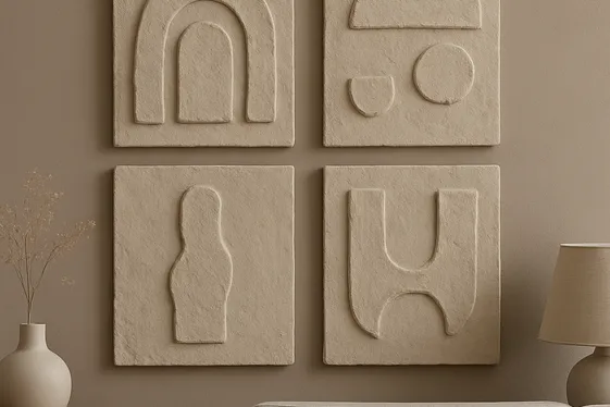 Monochrome Air-Dry Clay Wall Art illustration