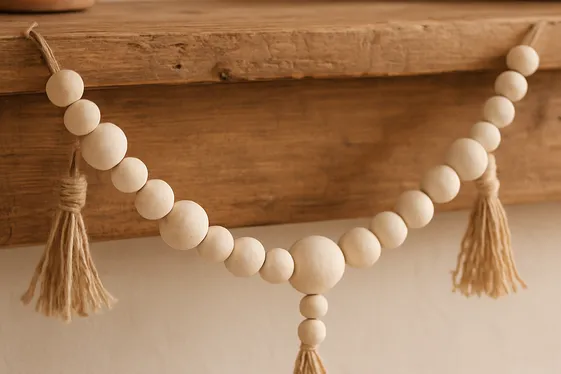 Boho-Inspired Beaded Clay Garland illustration