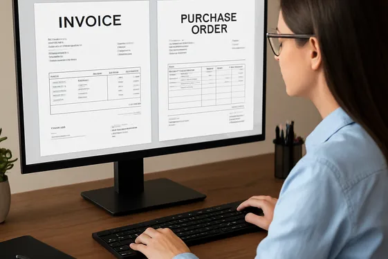 Remote Purchase Order Matching Roles illustration