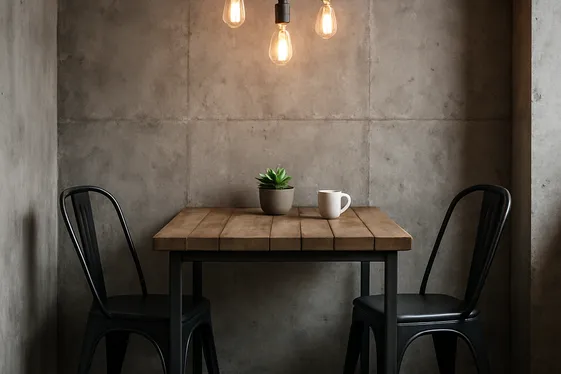 Modern Industrial Nooks with Metal and Wood Accents illustration