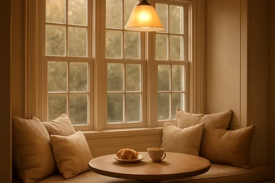 Classic Window Seat Breakfast Nooks with Cushions illustration