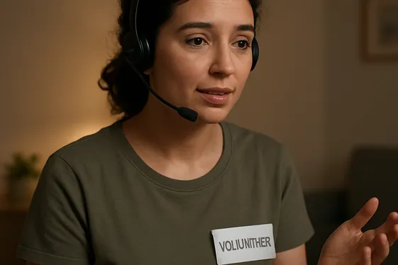 Working as a Crisis Hotline Volunteer with Benefits illustration
