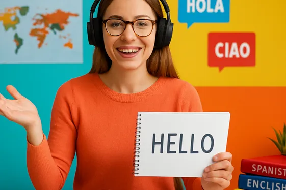 Online Language Instructor illustration