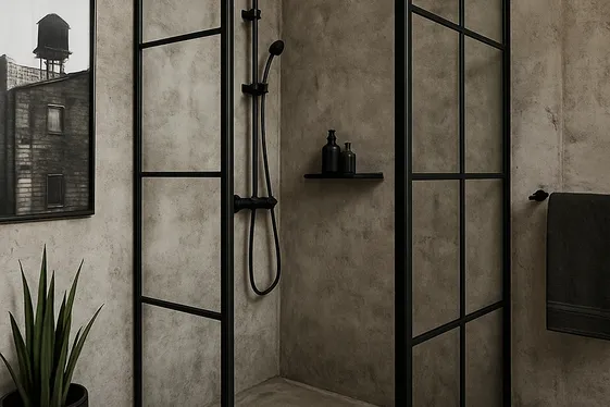 Industrial Style with Metal and Concrete illustration