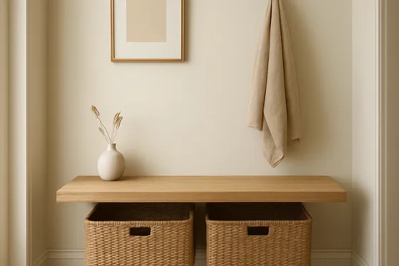 Install a Wall-Mounted Bench with Storage illustration
