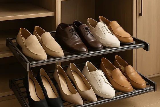 Wardrobes with Sliding Shoe Racks for Organization illustration