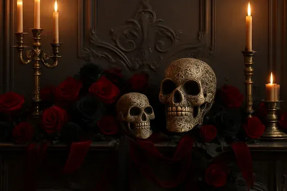 Gothic Elegance with Dark Florals illustration