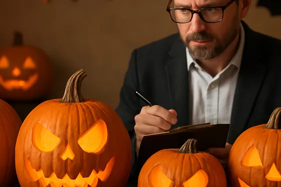 Pumpkin Carving Contest Judge illustration