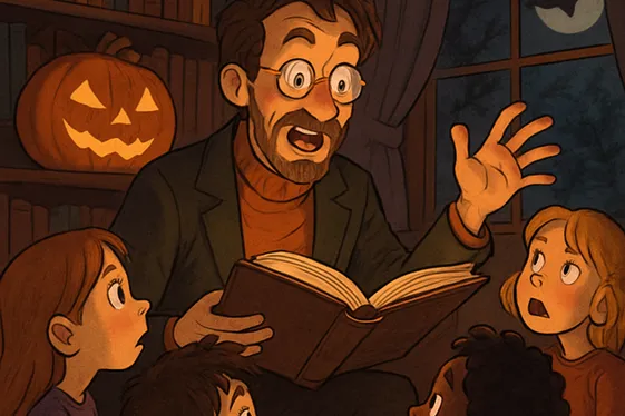 Spooky Storyteller at Libraries or School Events illustration