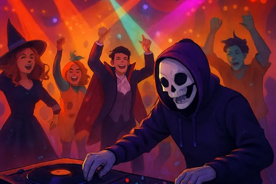 Halloween Party DJ or Musician illustration