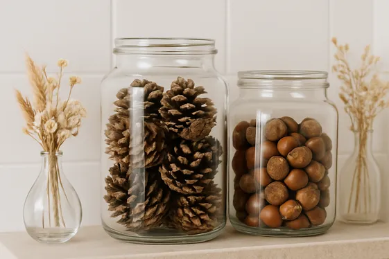 Introduce Natural Elements like Pinecones and Acorns illustration