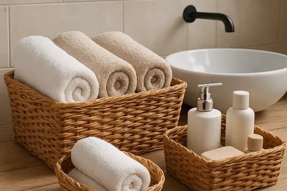 Use Woven Baskets for Storage and Texture illustration