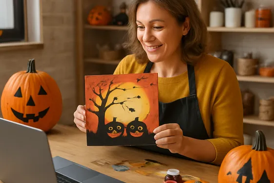 Virtual Halloween Craft Workshop Host illustration