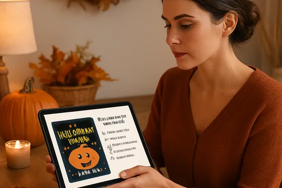 Remote Halloween Party Planner illustration