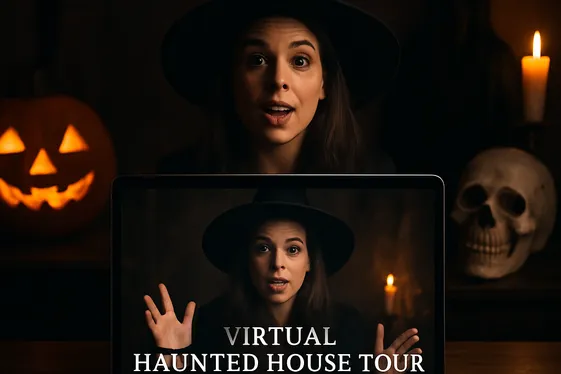 Virtual Haunted House Tour Guide illustration