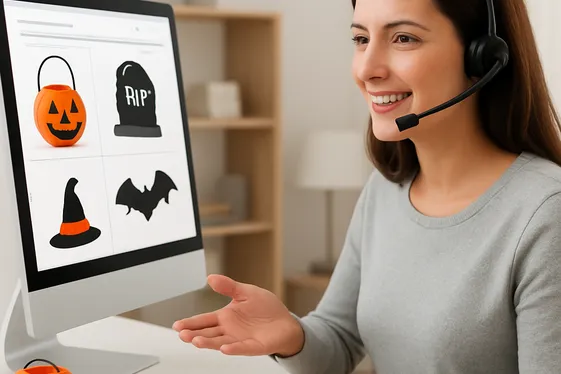 Remote Customer Support for Halloween Retailers illustration