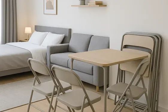 Utilize Foldable or Stackable Furniture illustration
